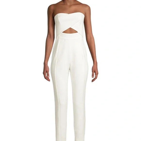 Black Halo Jada Strapless Jumpsuit Size 10 NWT